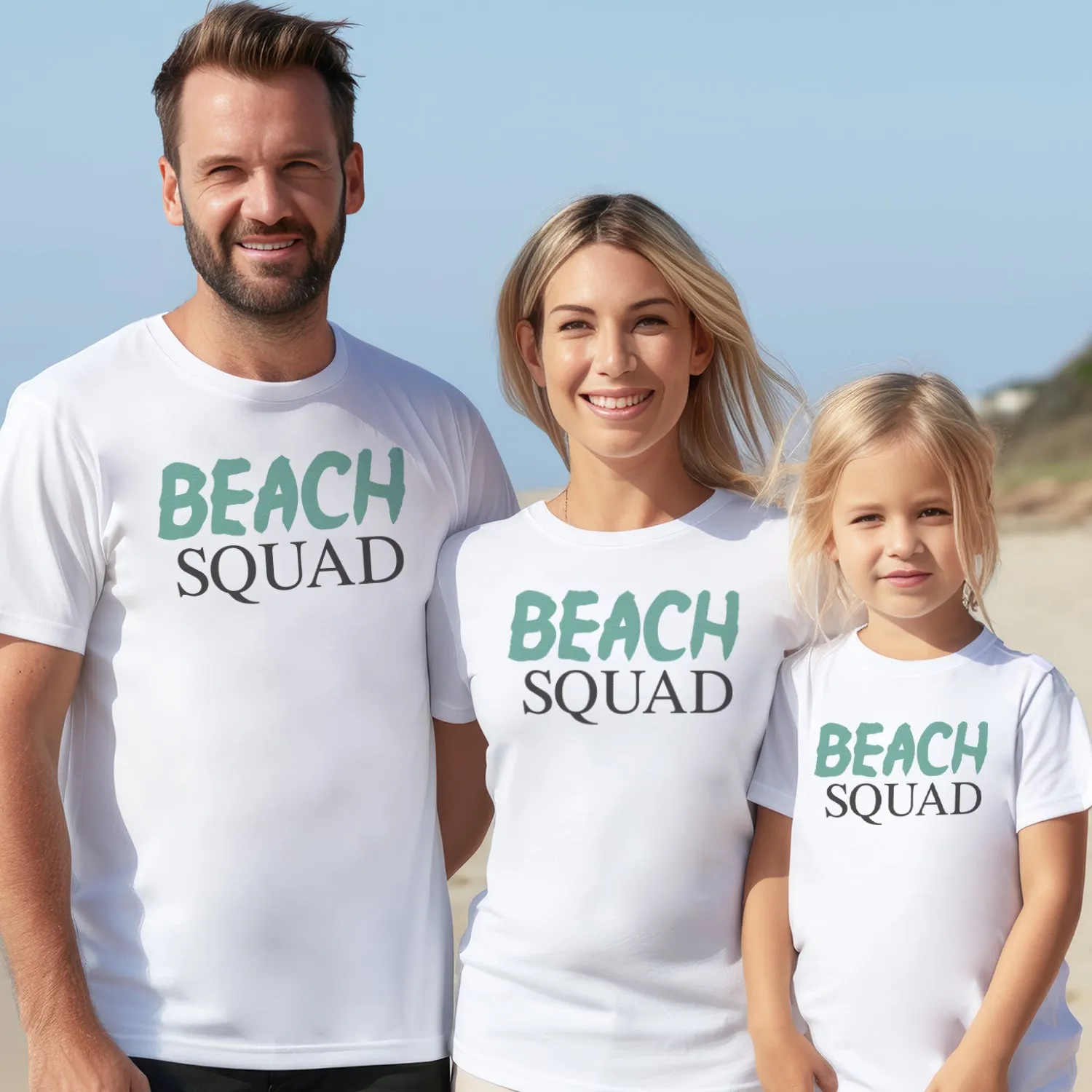 Beach Squad - Matching Family Holiday Set - Baby Bodysuit & Kids T-Shirt, Mum & Dad T-Shirt - (Sold Separately)