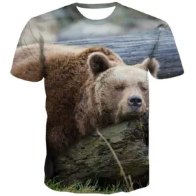 Bear T-shirt Men Animal Tshirts Cool Hip Hop Tshirts Casual Harajuku Tshirt Anime Leisure Tshirt Printed Short Sleeve summer