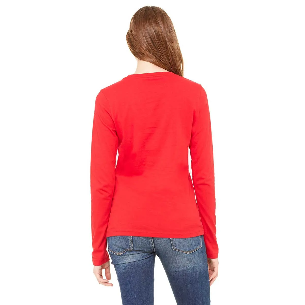 Bella   Canvas Women's Red Jersey Long-Sleeve T-Shirt