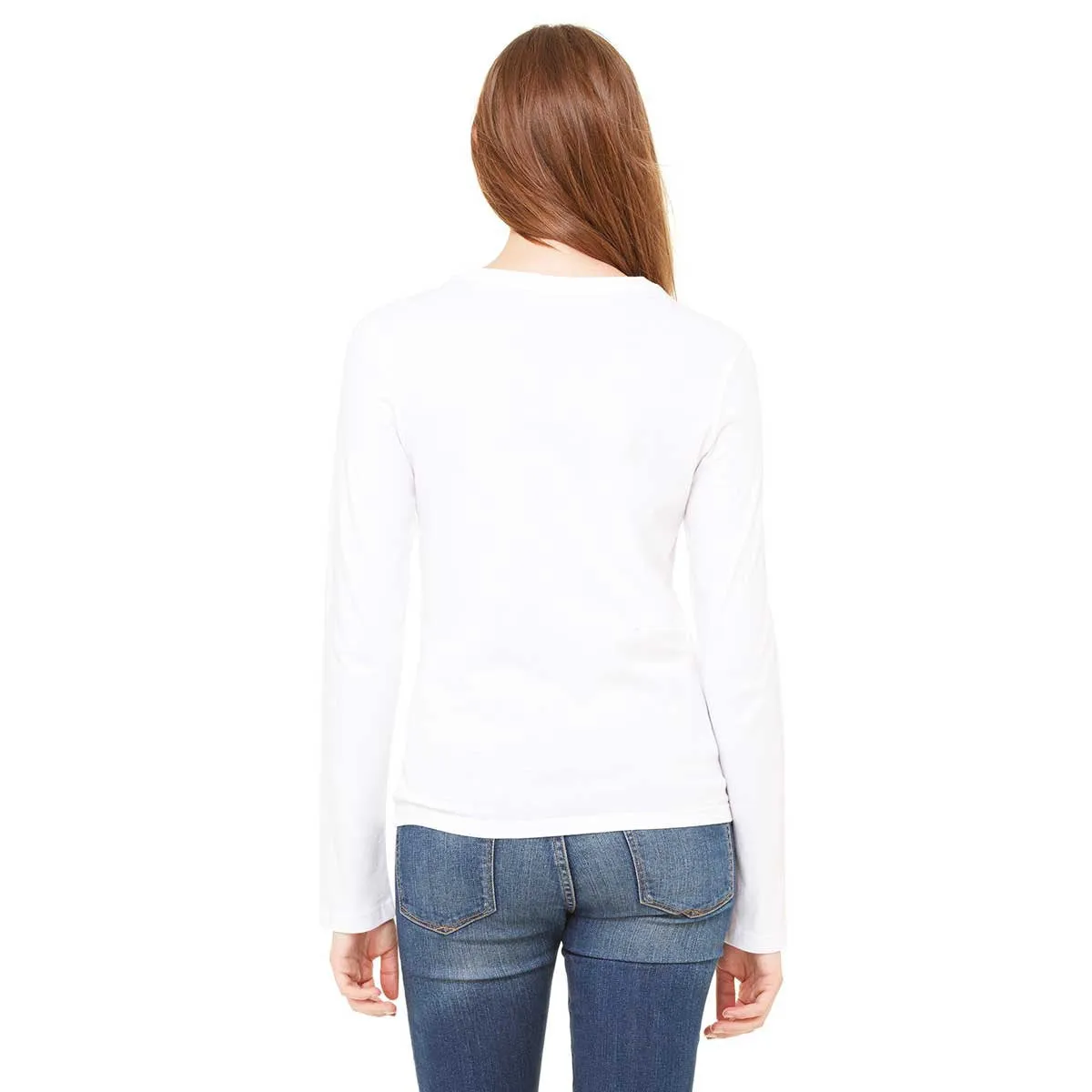 Bella   Canvas Women's White Jersey Long-Sleeve T-Shirt