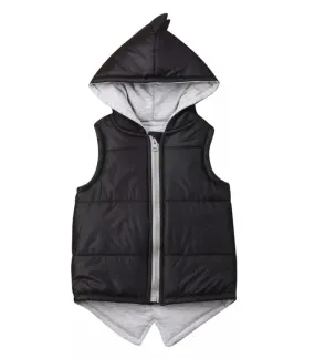 Black Dino Puffer Jacket,  Sleeveless #2000259