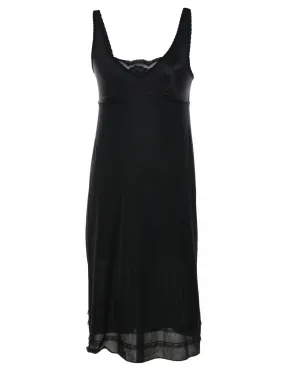 Black Lace Trim Nightdress - XS