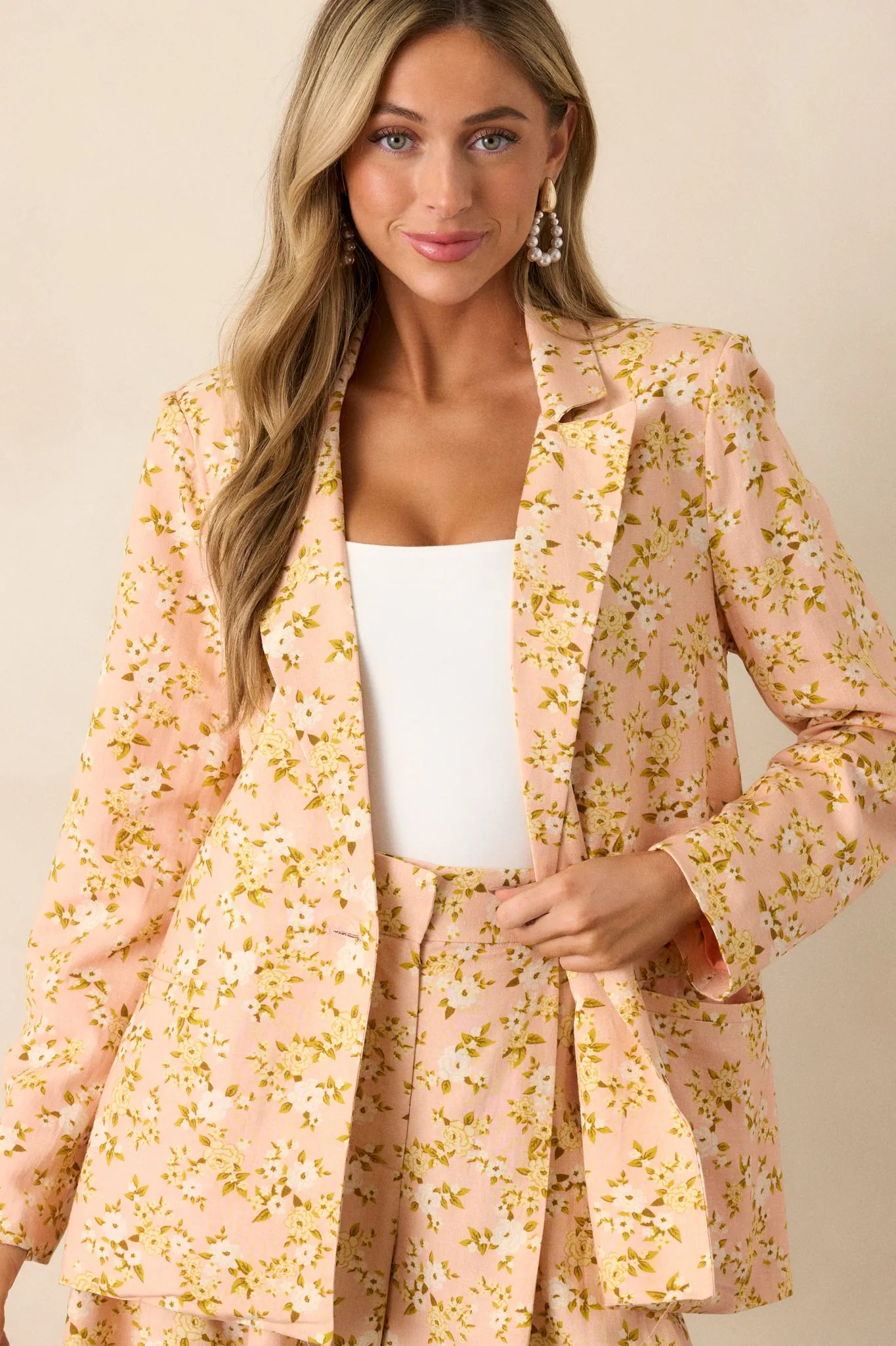 Blossoming Love Pink Floral Blazer