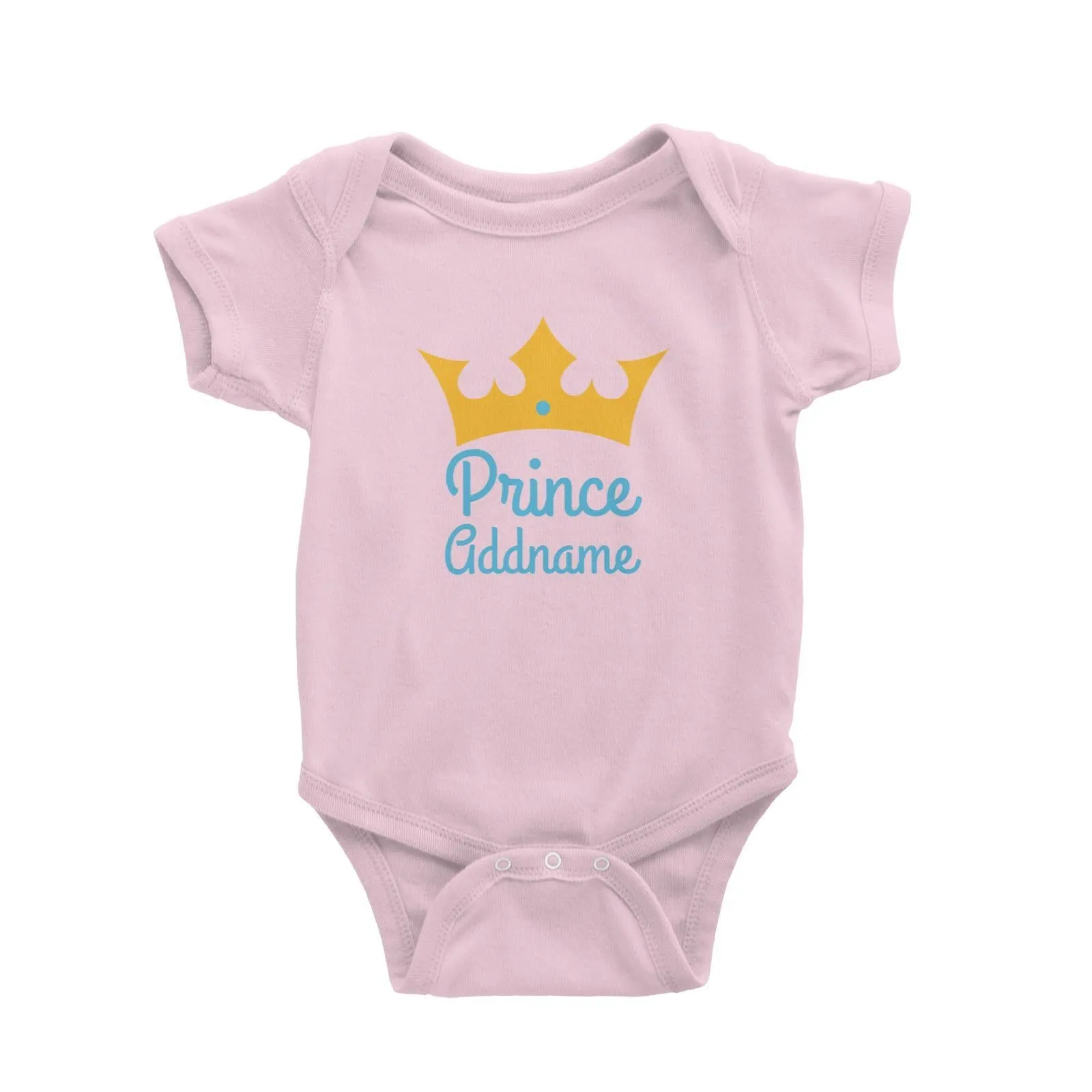 Blue Prince Addname with Crown Baby Romper