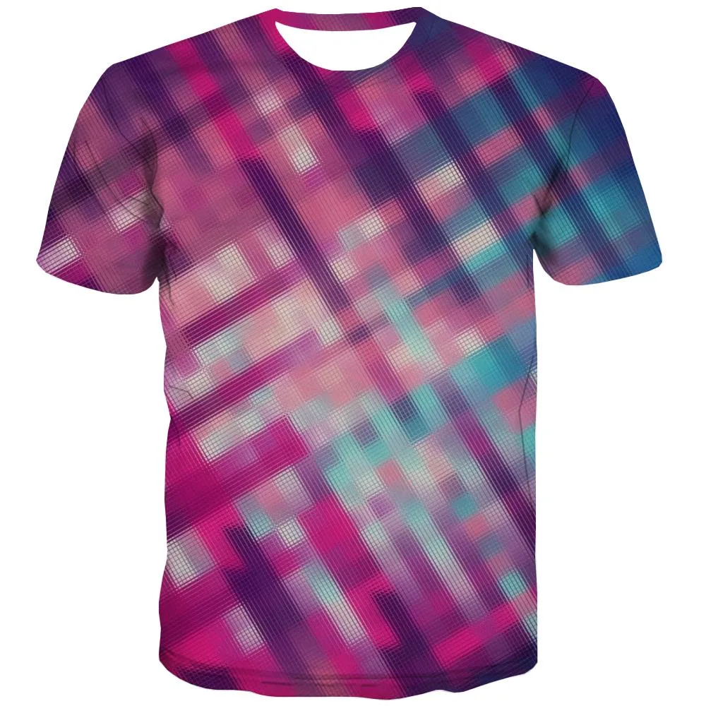 Blurred blue purple mosaic t shirt special texture Cool Casual art costume men different