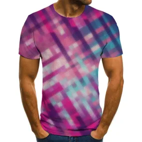 Blurred blue purple mosaic t shirt special texture Cool Casual art costume men different