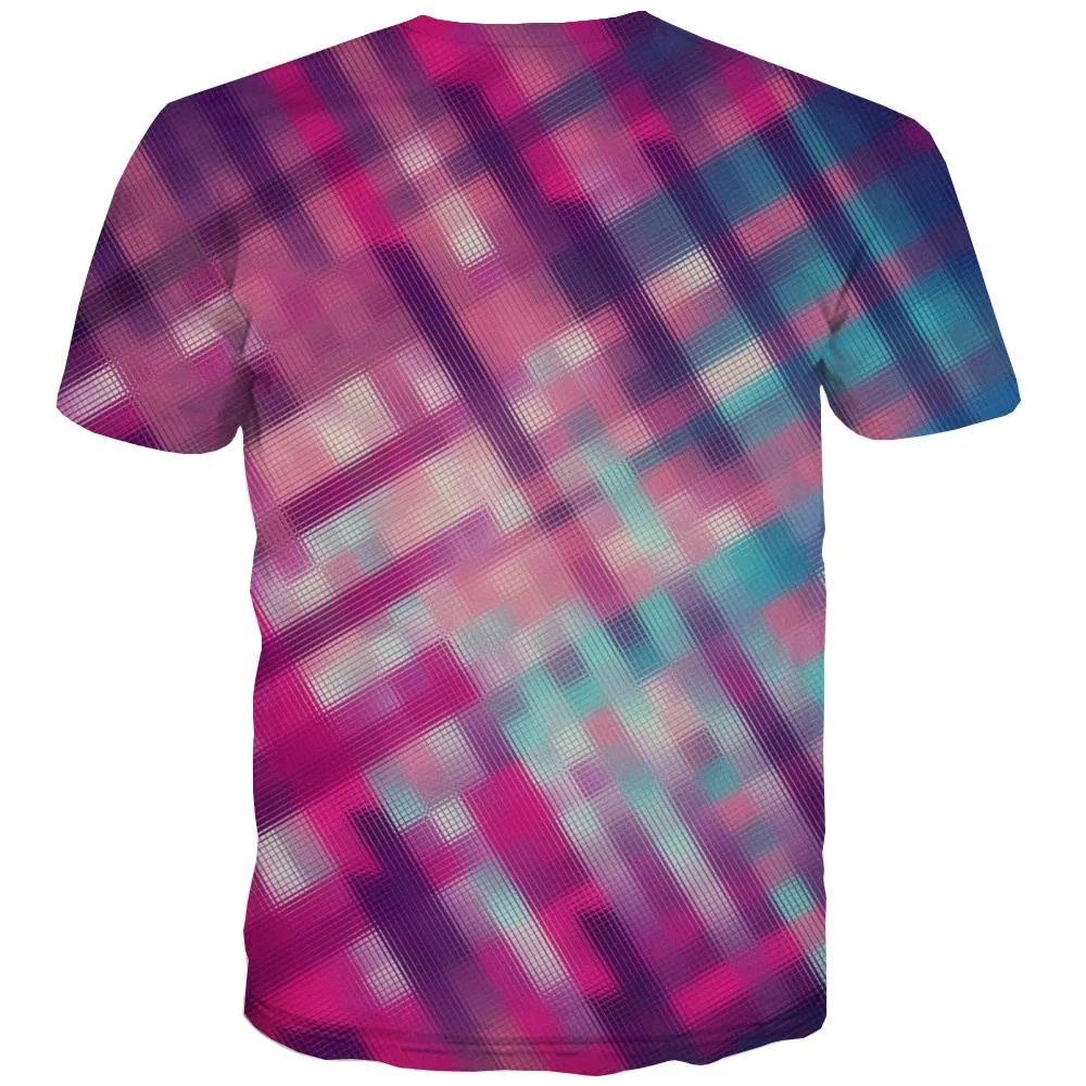 Blurred blue purple mosaic t shirt special texture Cool Casual art costume men different