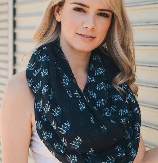 Bohemian Elephant Print Infinity Scarf