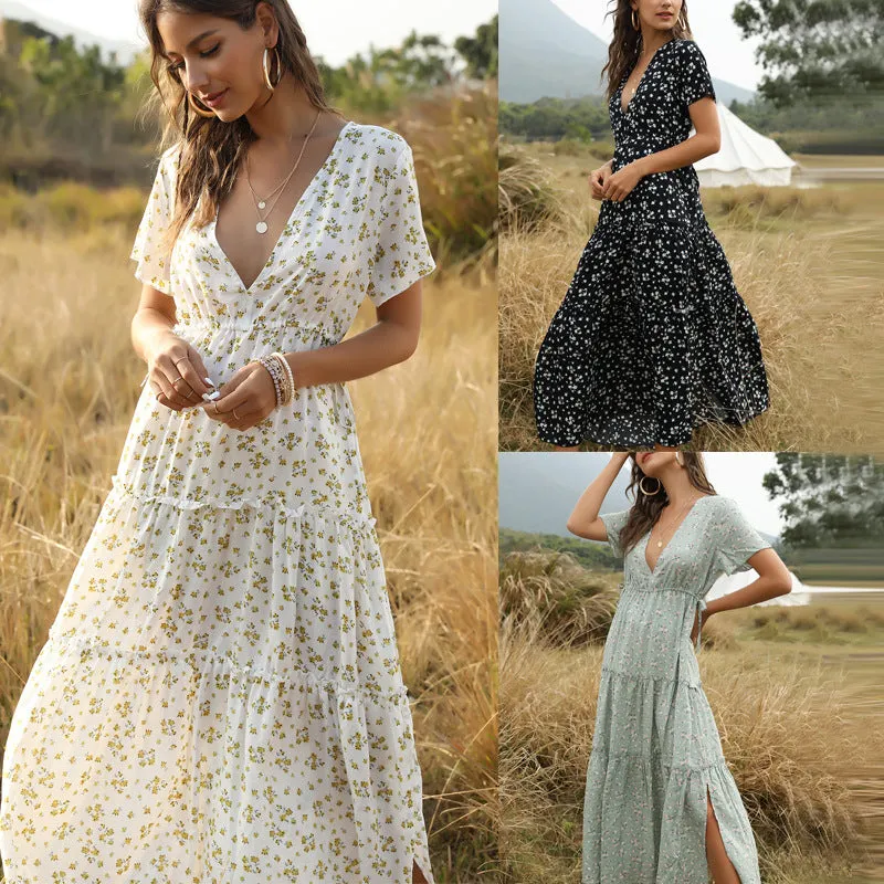 Boho Floral Summer Dress, Bohemian Dress For Women