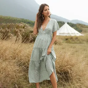 Boho Floral Summer Dress, Bohemian Dress For Women