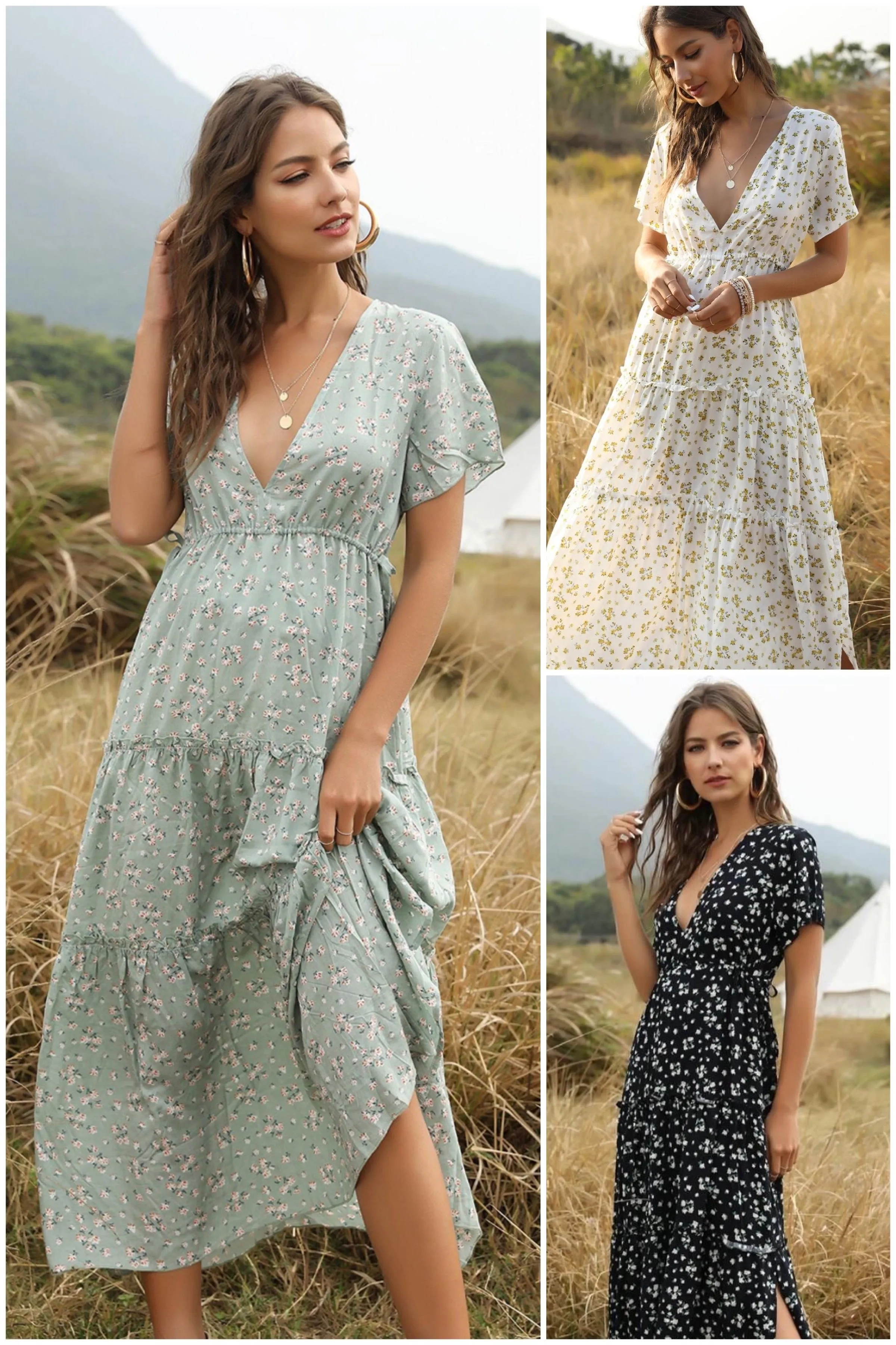 Boho Floral Summer Dress, Bohemian Dress For Women