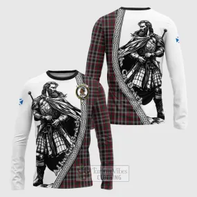 Borthwick Tartan Clan Crest Long Sleeve T-Shirt with Highlander Warrior Celtic Style