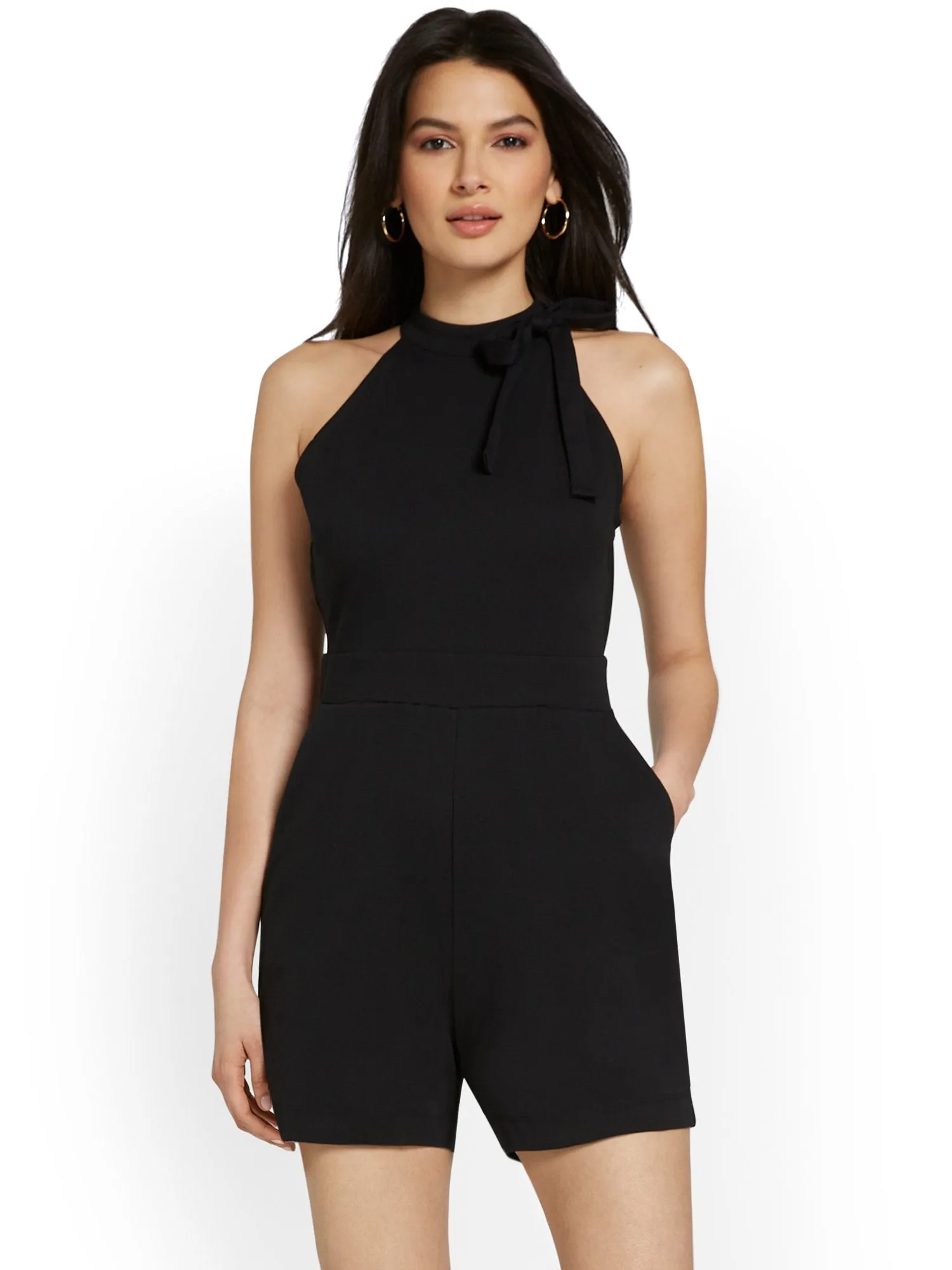 Bow-Front Romper - City Knits