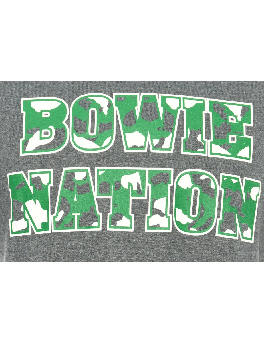 Bowie Nation Dark Grey Gildan Printed T-shirt - M