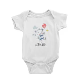 Boy Bear on Balloon White Baby Romper Personalizable Designs Cute Sweet Animal For Boys HG