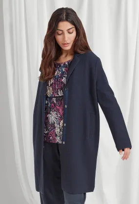 Brendana Wool Coat in Navy