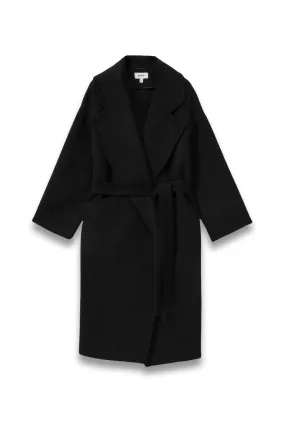 Bridget Wool-Blend Blindseam Coat in Black