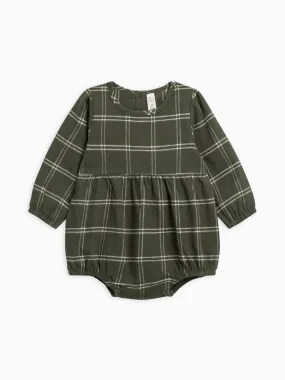 Bristol Flannel Bubble Romper - Cypress Plaid