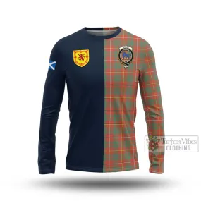 Bruce Ancient Tartan Long Sleeve T-Shirt Alba with Scottish Lion Royal Arm Half Style