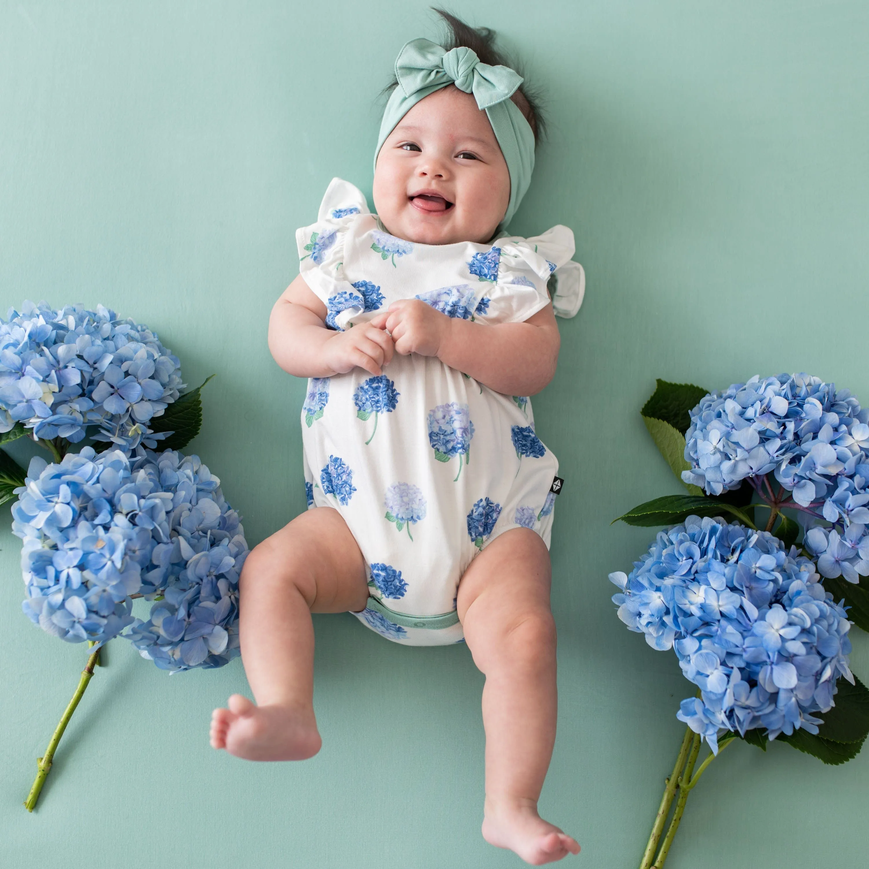 Bubble Romper in Hydrangea