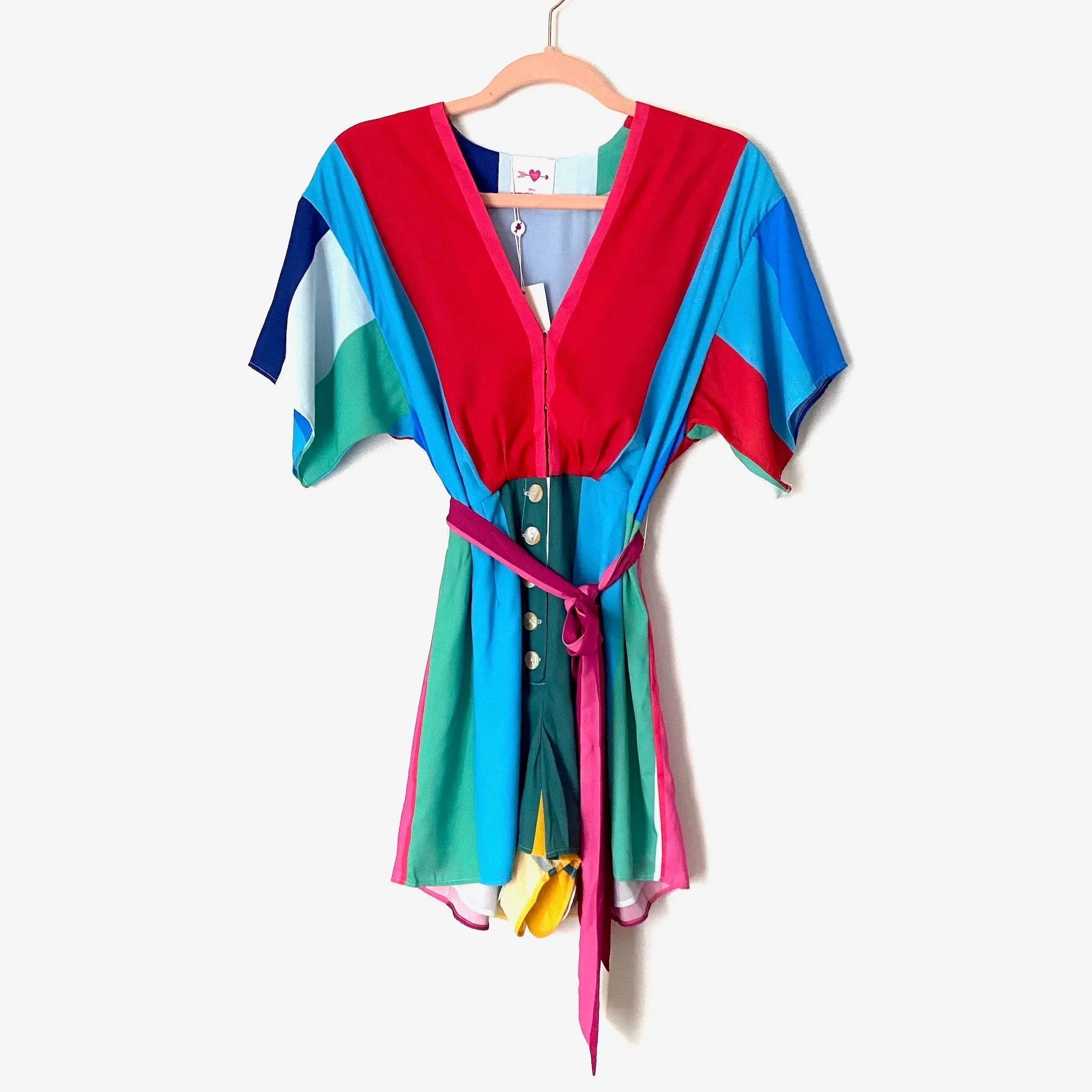 Buddy Love Colorblock Vertical Striped Romper NWT- Size S