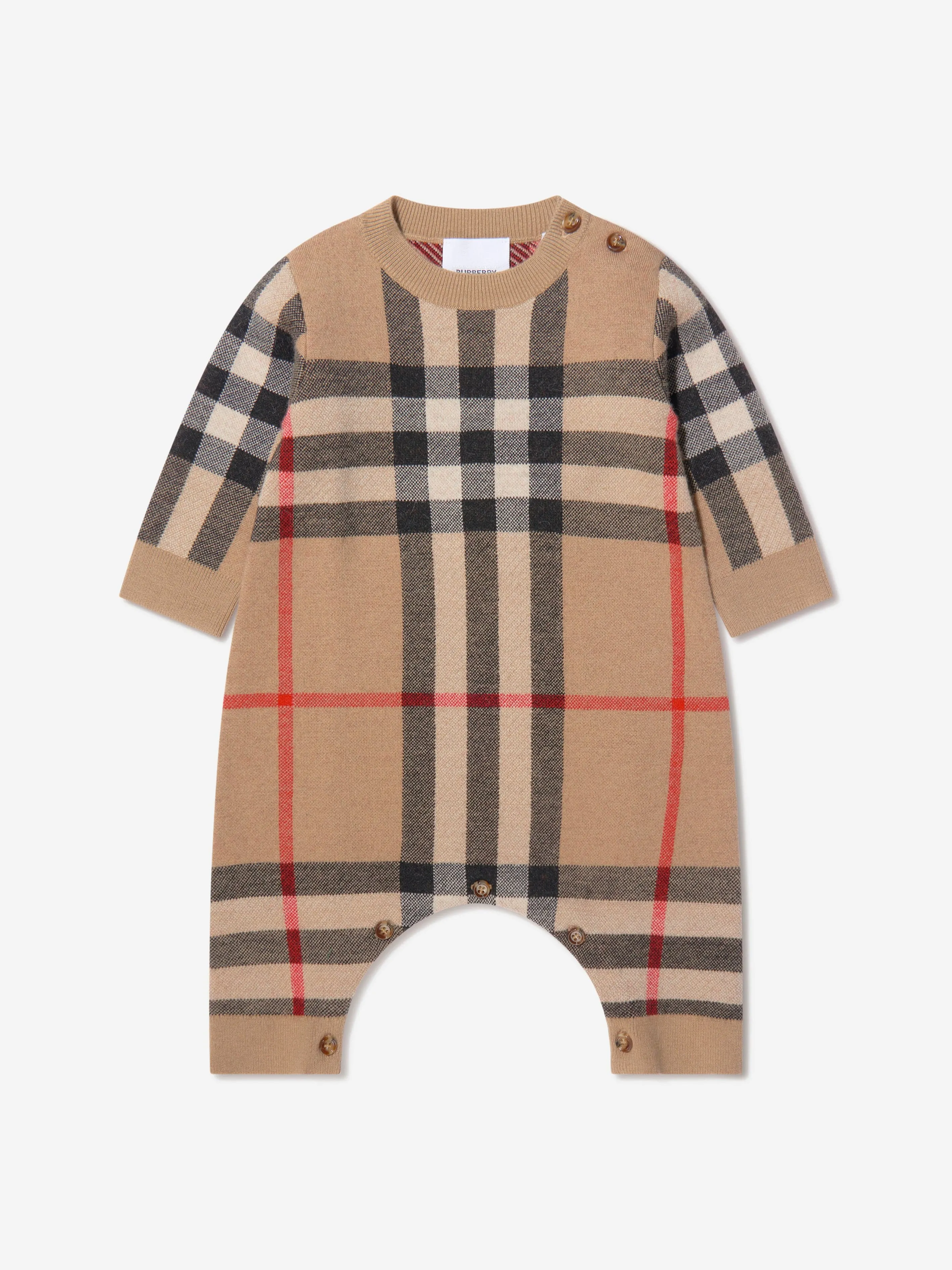 Burberry Baby Cashmere Check Gerard Romper