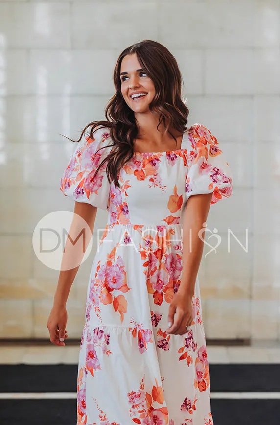 Cassidy Hot Pink Floral Dress - DM Exclusive - Maternity Friendly