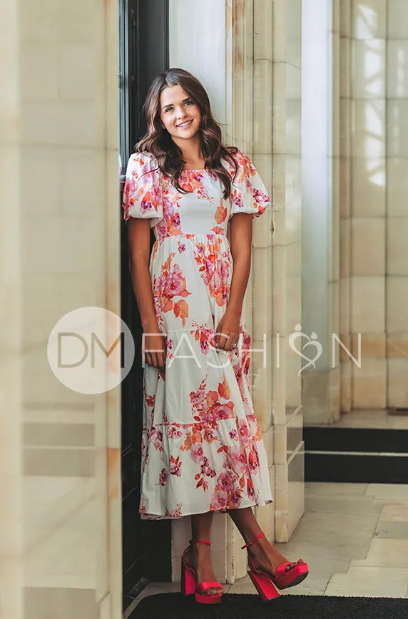 Cassidy Hot Pink Floral Dress - DM Exclusive - Maternity Friendly