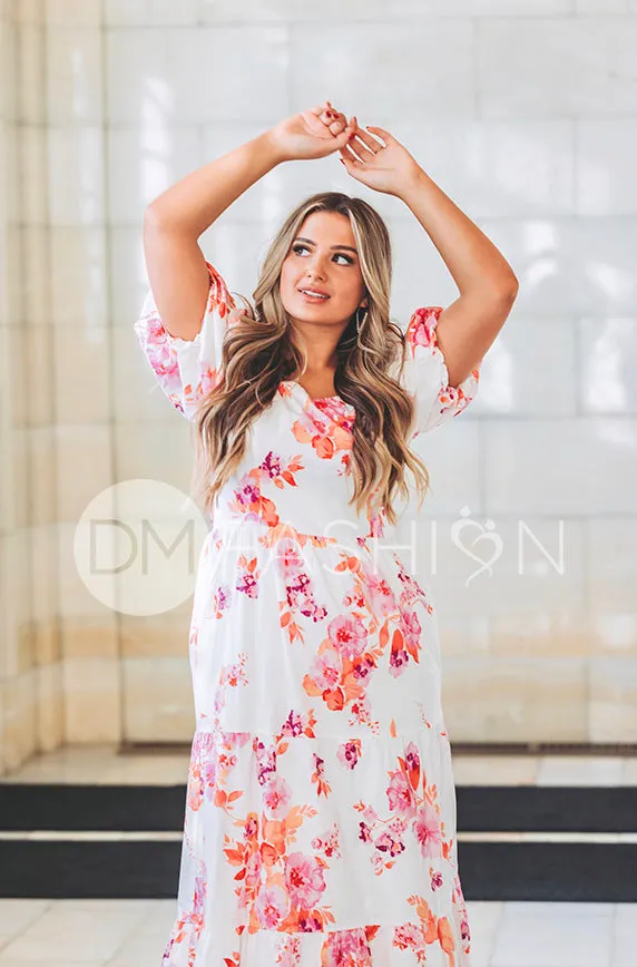 Cassidy Hot Pink Floral Dress - DM Exclusive - Maternity Friendly