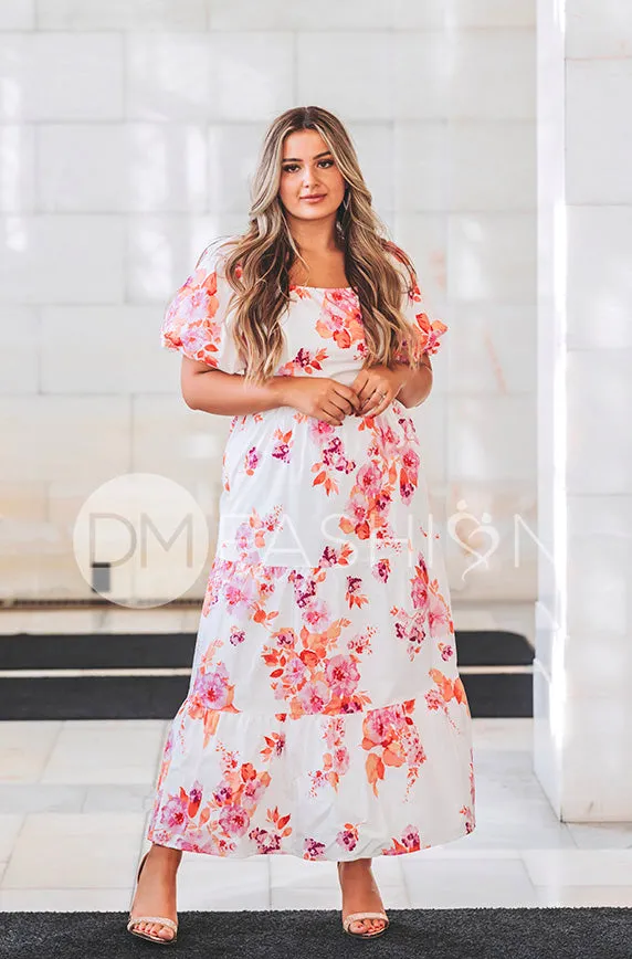 Cassidy Hot Pink Floral Dress - DM Exclusive - Maternity Friendly