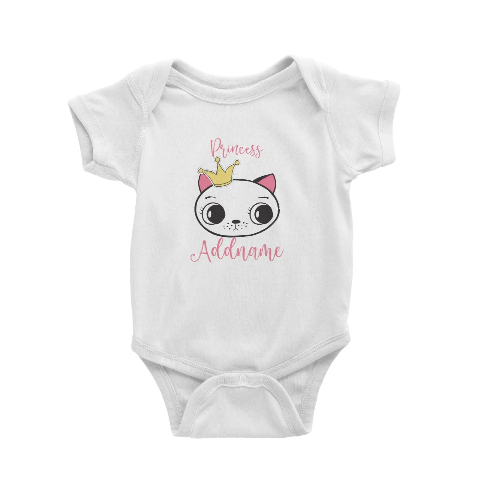 Cat Princess Addname with Tiara Baby Romper