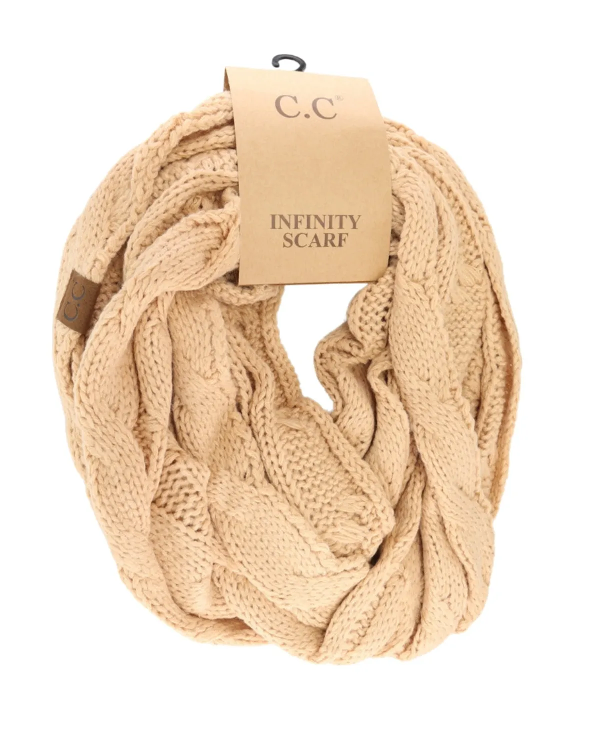 C.C. Cable Knit Infinity Scarf (More colors available) - Sf-800