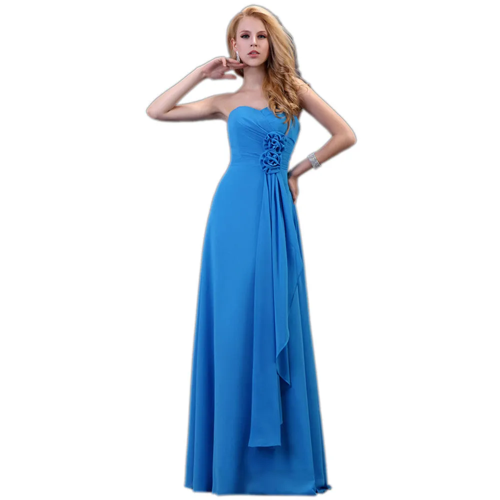 Chiffon  strapless corset bridesmaid dress At Bling Brides Bouquet - Online Bridal Store