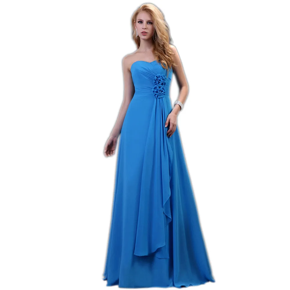 Chiffon  strapless corset bridesmaid dress At Bling Brides Bouquet - Online Bridal Store