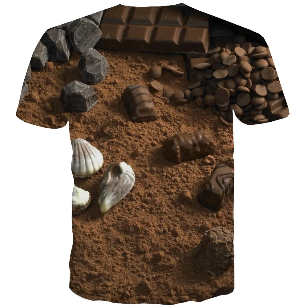 Chocolate T-shirt Men Brown T shirts Funny Delicious Tshirts Cool Bitter T-shirts 3d