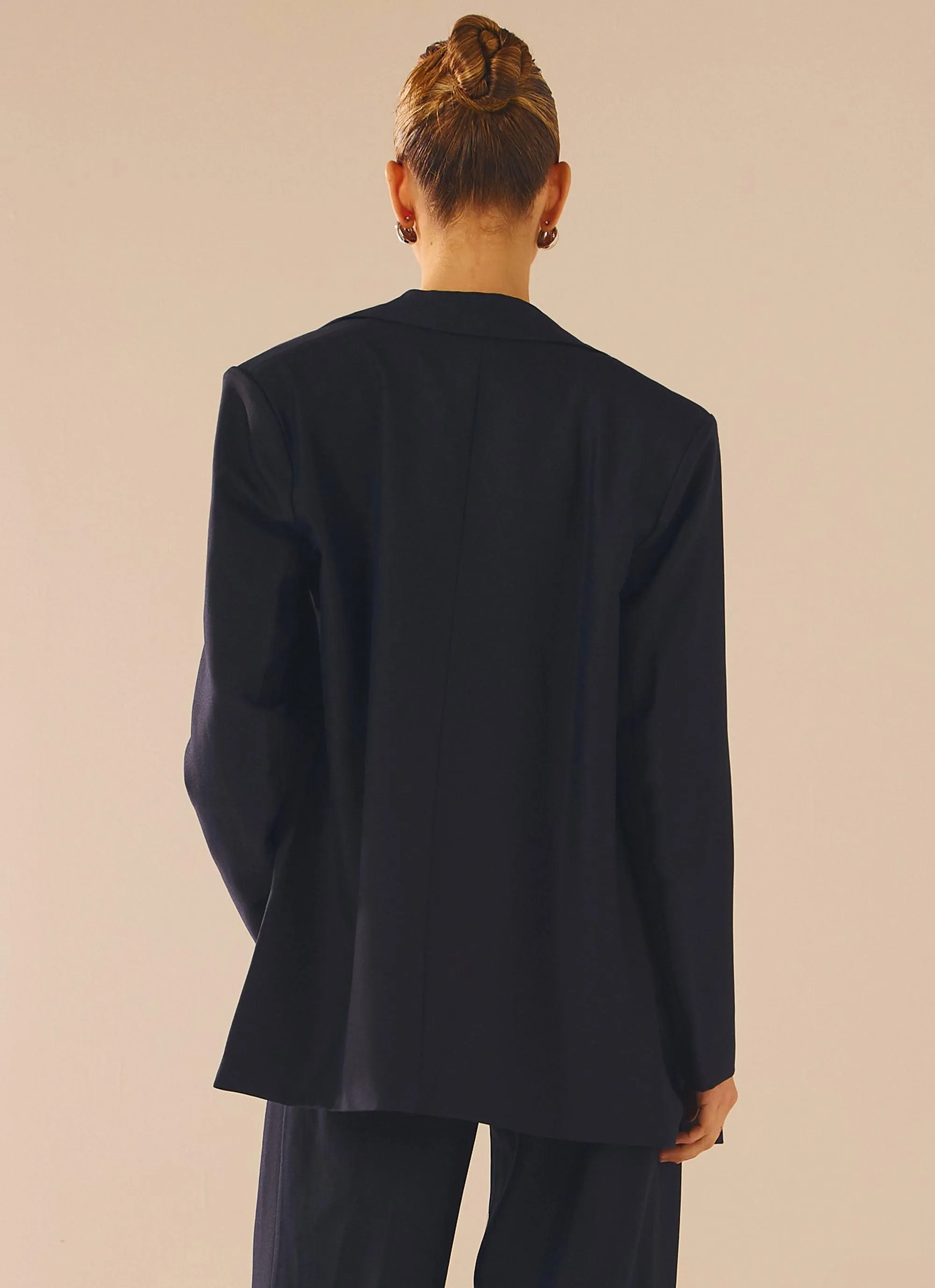 City Slicker Oversized Blazer - Navy Ink