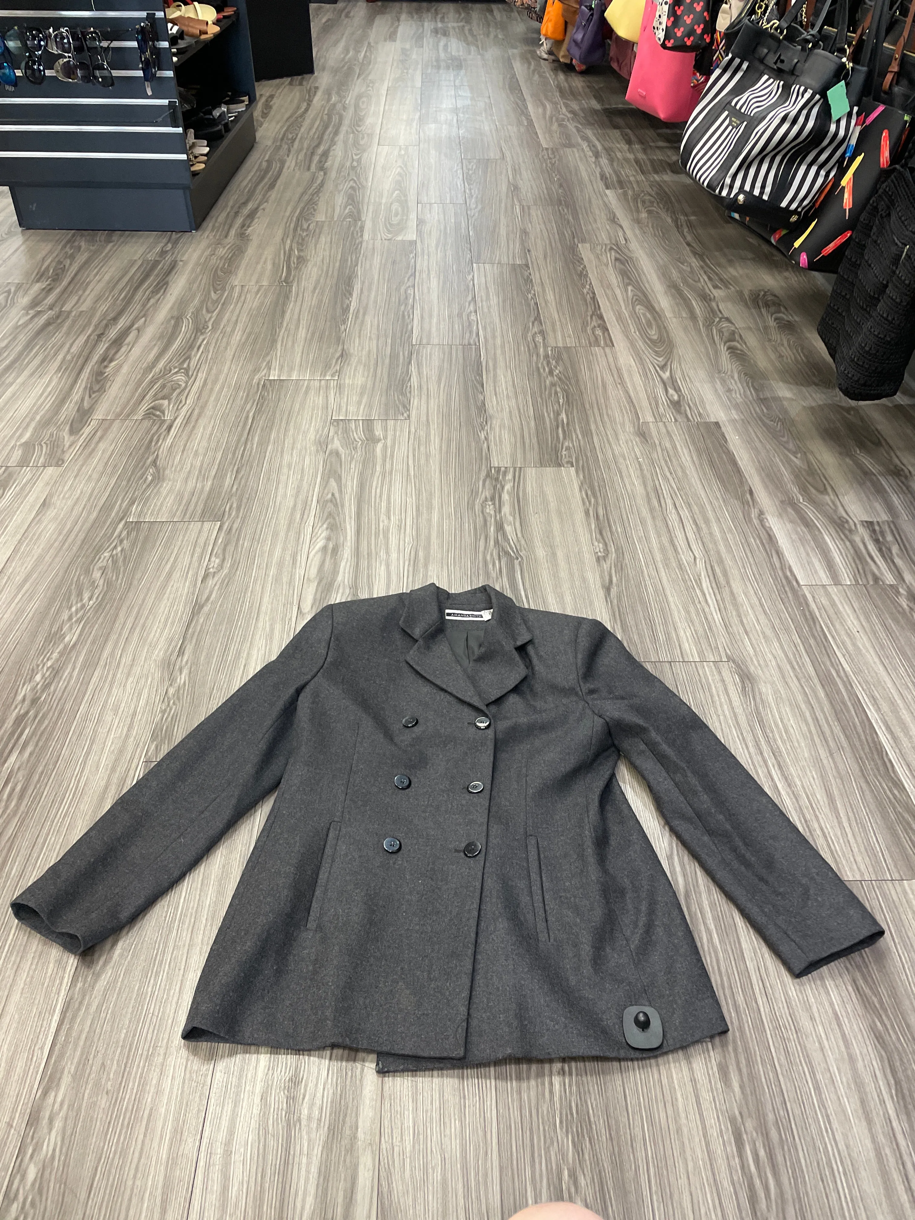 Coat Wool By Amanda Smith In Grey, Size: 14