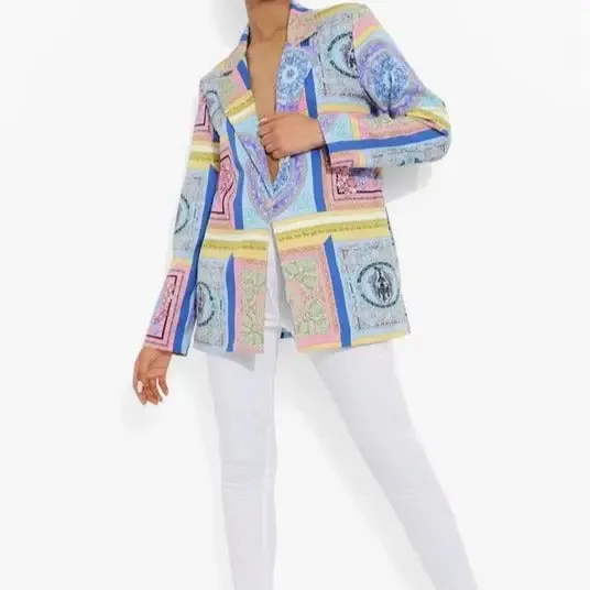 Colorfull Mandalas Long Sleeve Blazer