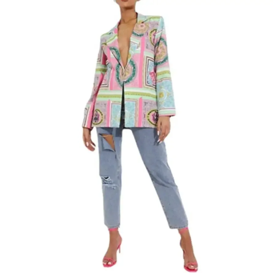 Colorfull Mandalas Long Sleeve Blazer