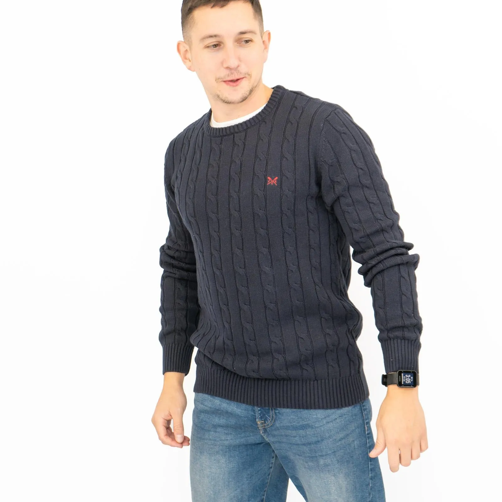 Crew Clothing Mens Oarsmen Midweight Cable Knit Jumper