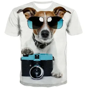 cute dog shirt 3D t shirt happy dog Cool art costume men puppy