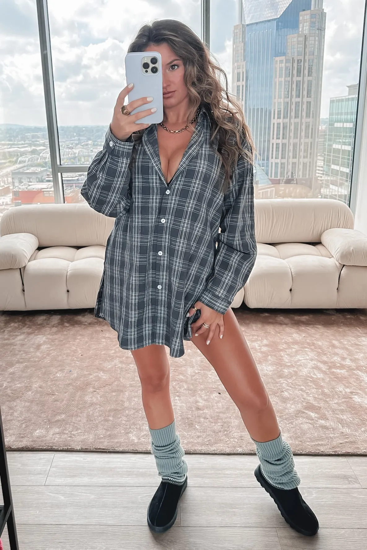 Cute Girl Cute Oversized Flannel Romper