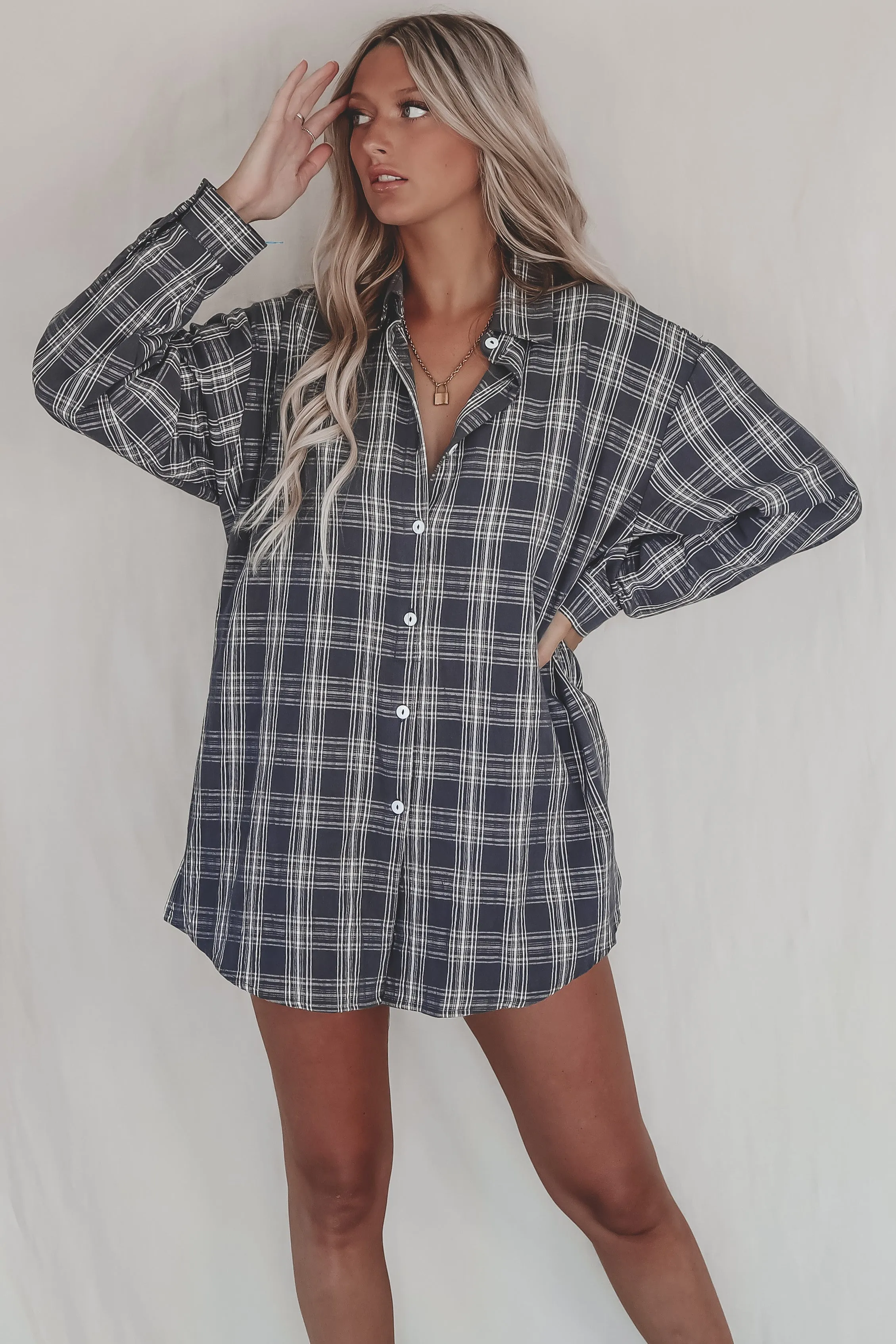 Cute Girl Cute Oversized Flannel Romper