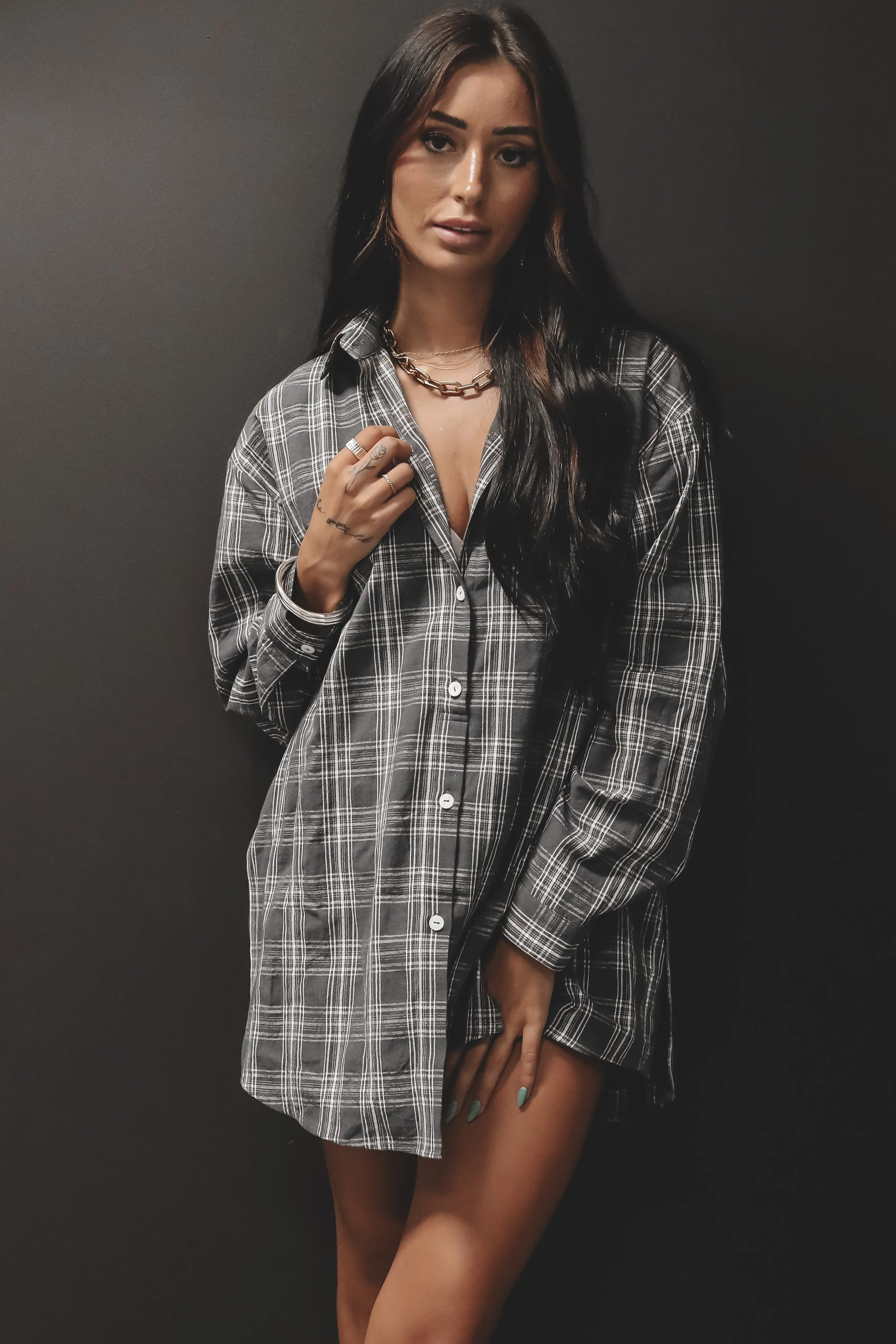 Cute Girl Cute Oversized Flannel Romper