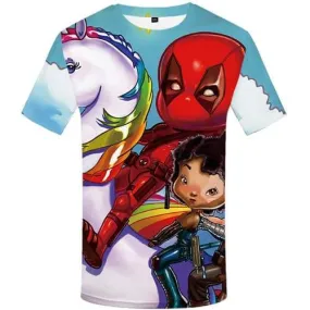 Deadpool T-shirt Men Badass Tshirts Casual Cartoon Tshirt Printed Animal Tshirts Cool Unicorn Tshirt Anime Short Sleeve summer