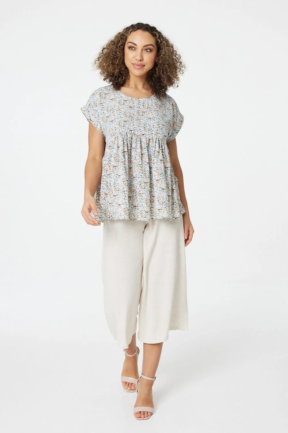 Ditsy Floral Oversized Smock Top