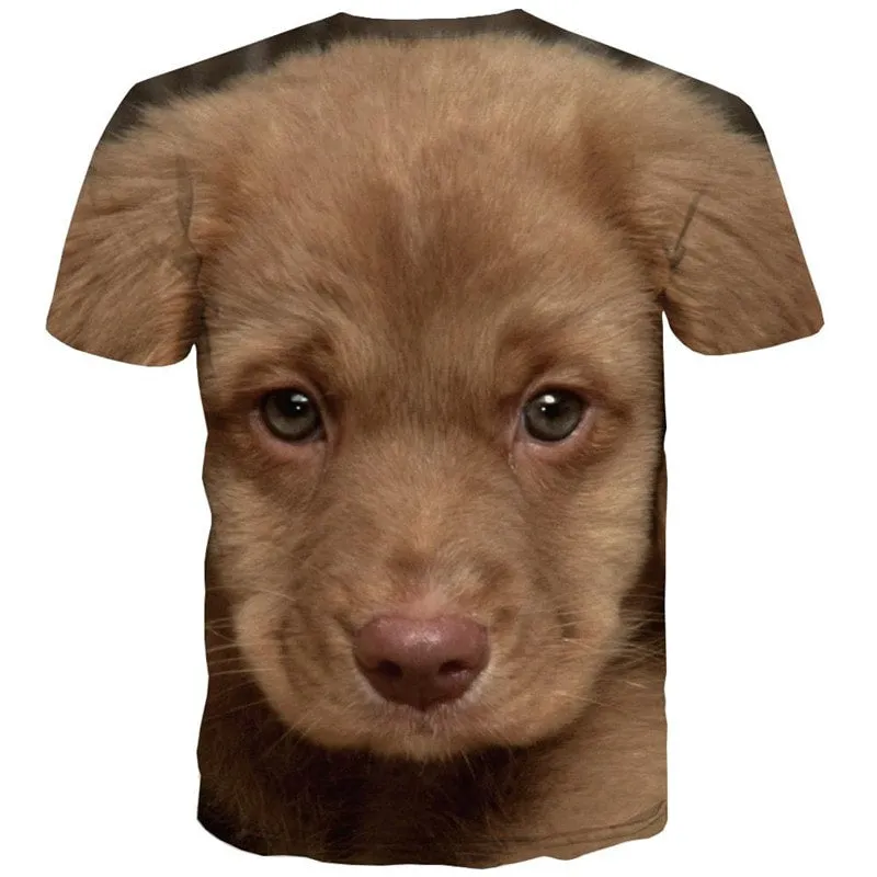 dog t shirt Puppy Cute animal t shirt 3D big Smart dogs art costume Casual male