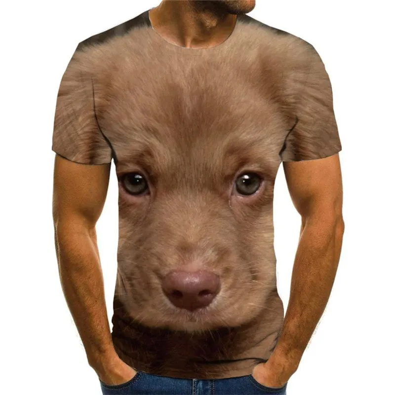 dog t shirt Puppy Cute animal t shirt 3D big Smart dogs art costume Casual male