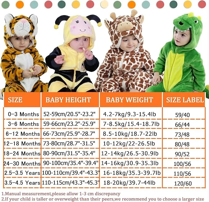 Doladola Unisex Baby Toddlers Romper Jumpsuit Hooded Cartoon Sleepsuits Infant Outfit