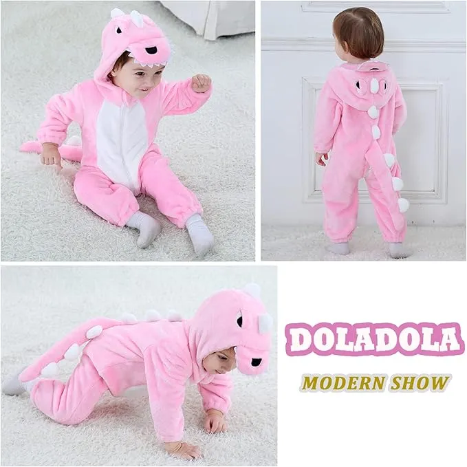 Doladola Unisex Baby Toddlers Romper Jumpsuit Hooded Cartoon Sleepsuits Infant Outfit